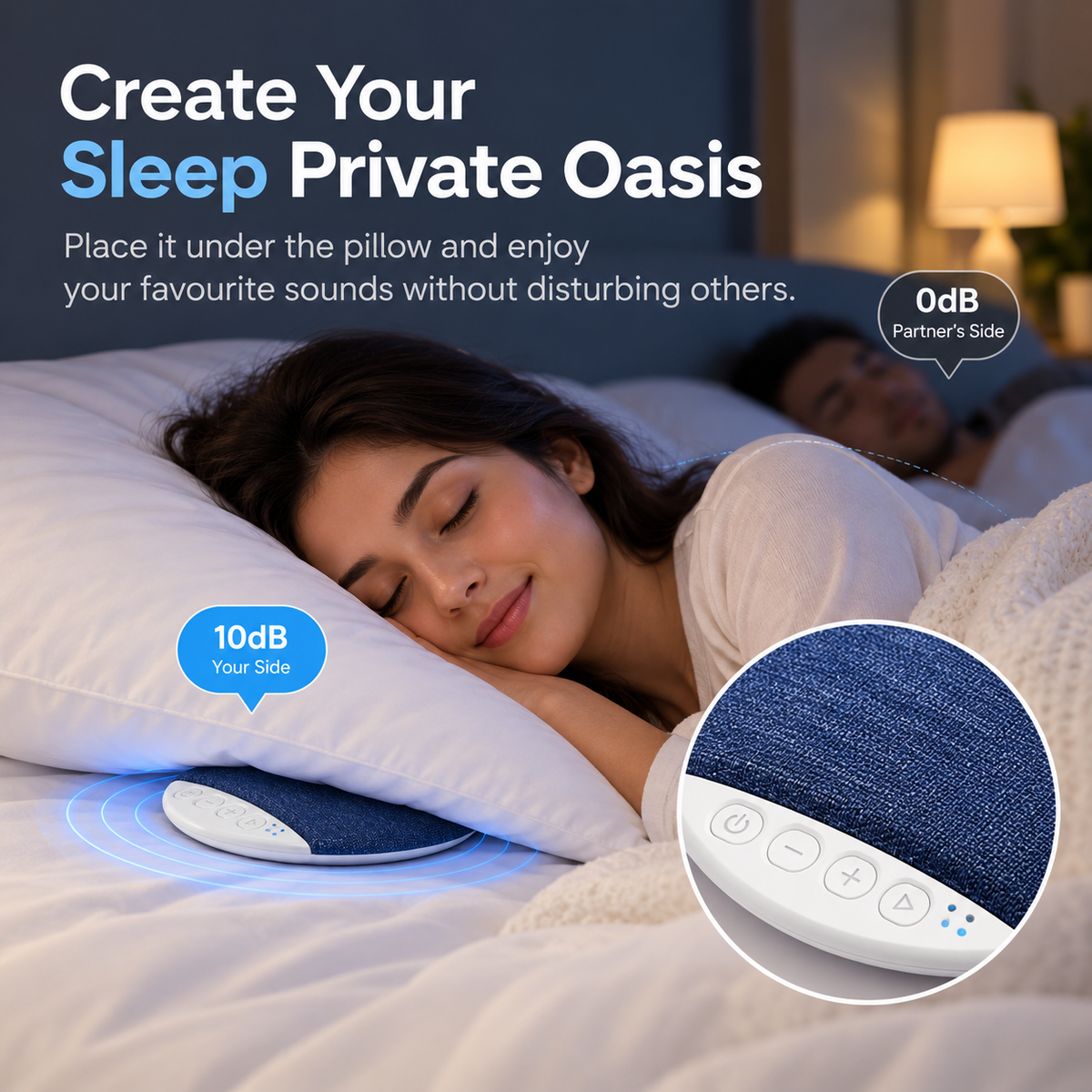 Snoozy™ Bluetooth Pillow Speaker | Ultra-Thin Sleep & Relaxation Speaker